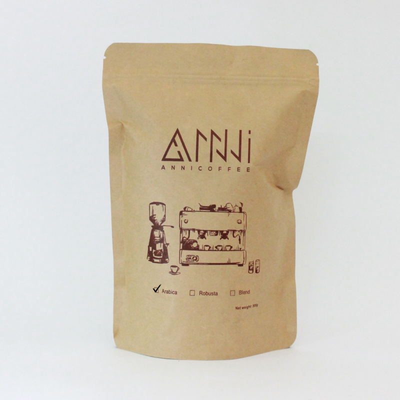Cà phê hạt Arabica ANNI COFFEE - Cafe rang mộc 100% nguyên chất (Gói 500g) vị chua thanh, hương thơm nồng nàn dành cho pha máy, pha phin