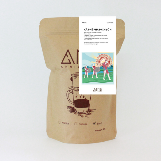 Cafe Pha Phin Số 4 (500g) - Sự kết hợp hoàn hảo giữa Robusta & Arabica loại đặc biệt - Cà phê sạch đậm vị truyền thống