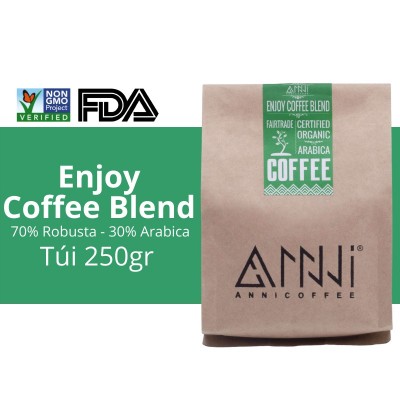 Cafe rang xay nguyên chất Buôn Mê Thuột - Lâm Đồng ANNI COFFEE (250gr) - thích hợp khi dùng để pha cà phê sữa chuẩn gu