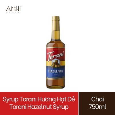 Syrup Torani Chai thủy tinh Hương Hạt Dẻ (750ml) - Nhập khẩu Mỹ - Torani Hazelnut Syrup, Siro Hạt Dẻ - pha chế trà, soda