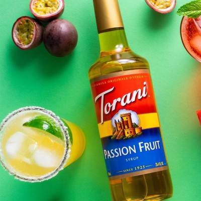 Syrup Torani Chai thủy tinh Hương Chanh Dây (750ml) - Nhập khẩu Mỹ - Torani Passion Fruit Syrup - pha chế trà, trà sữa