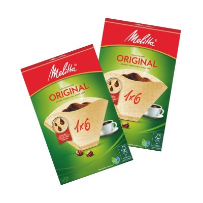 Giấy lọc Cà phê Melitta 1x6 Nhập khẩu Đức Hộp 40 tờ màu Nâu - Hàng chính hãng