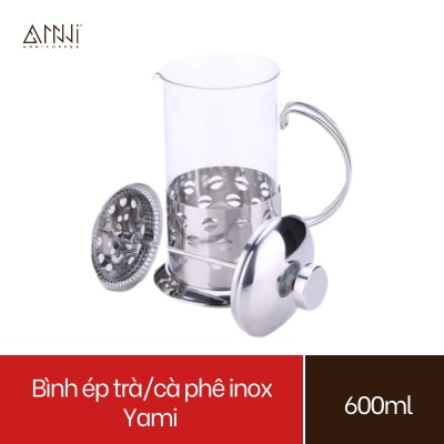 Bình ép pha trà và cafe Inox Yami (600ml) Chất liệu Inox cao cấp, bền, đẹp - pha cà phê, pha