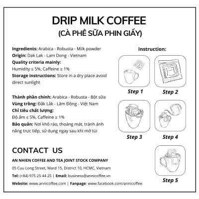 Drip Milk Coffee - Cafe sữa phin giấy