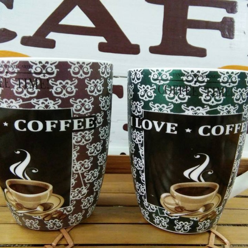 Bộ  2 Ly sứ love coffee